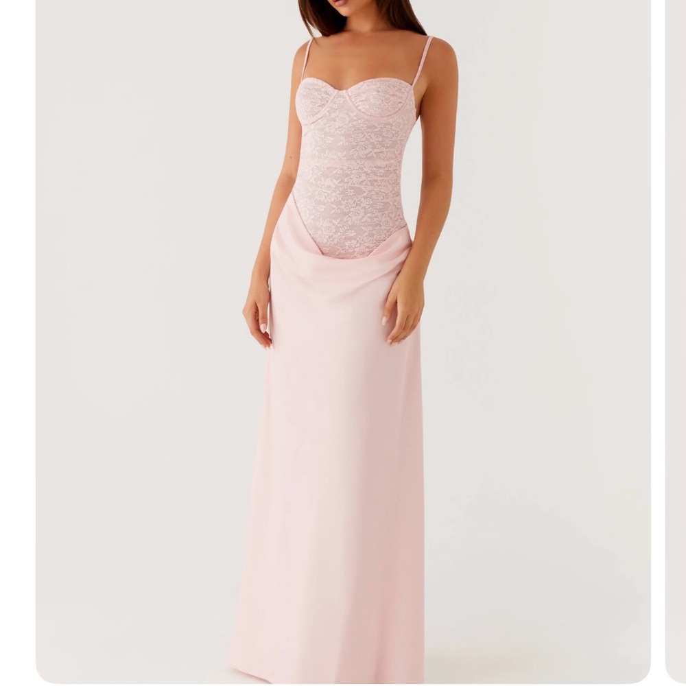 Peppermayo Pink Lace Maxi Dress
